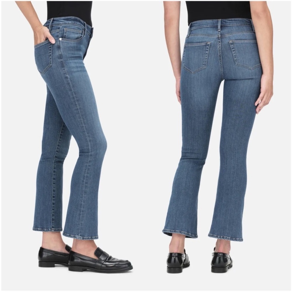 FRAME Denim Le Crop Mini Boot In Poe Wash Medium Wash